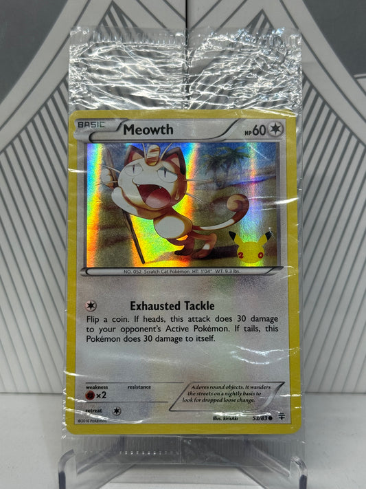 Meowth 53/83 20th Anniversary Stamp Sealed