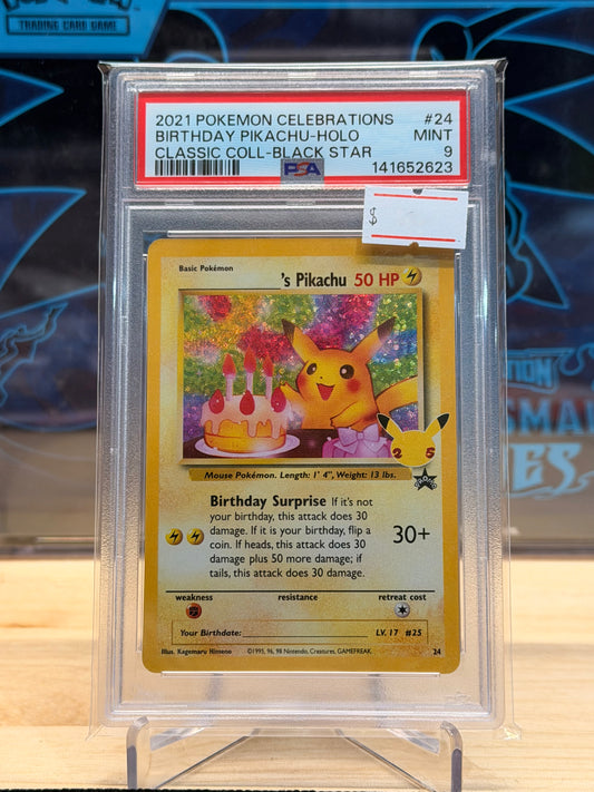 Birthday Pikachu 24 PSA 9